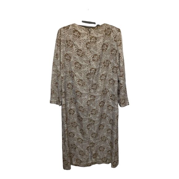 Vtg 60s Nat Kaplan COUTURE Waterfall neckline Floral Midi Dress Size 12 M/L - Picture 6 of 12